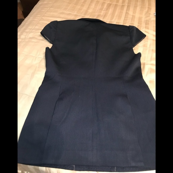 👗SALE BCBG MaxAzria Navy Pinstripe Blazer Small - Picture 4 of 8